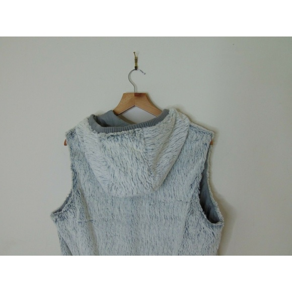 Patagonia L Full Zip Fleece Conejo Vest Hood Gray - Picture 5 of 5